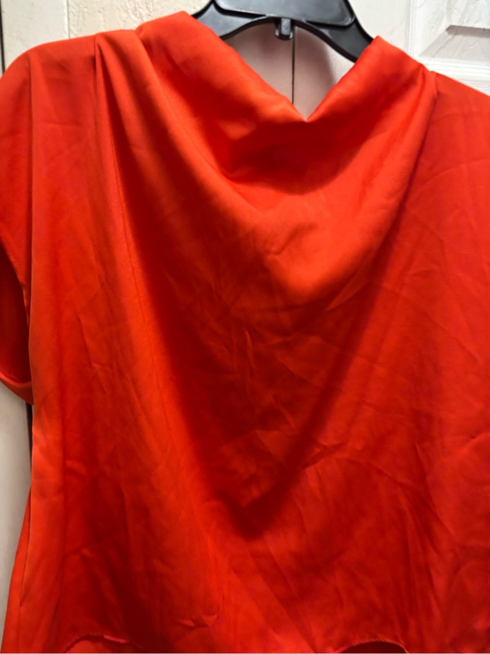 Zara orange Red Draped Neck Women’s Top - Picture 3 of 5